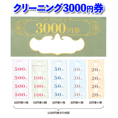 クリーニング3000円券画像